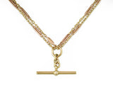 ANTIQUE PINK & YELLOW GOLD CHAIN WITH REMOVABLE "T"