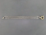 5-STRAND SILVER BRACELET WITH YELLOW GOLD CLASP