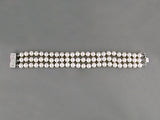 3-STRAND WHITE PEARL BRACELET WITH DIAMOND PAVE CLASP