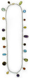 LARGE GEMSTONE DROPS ON SILVER CHAIN