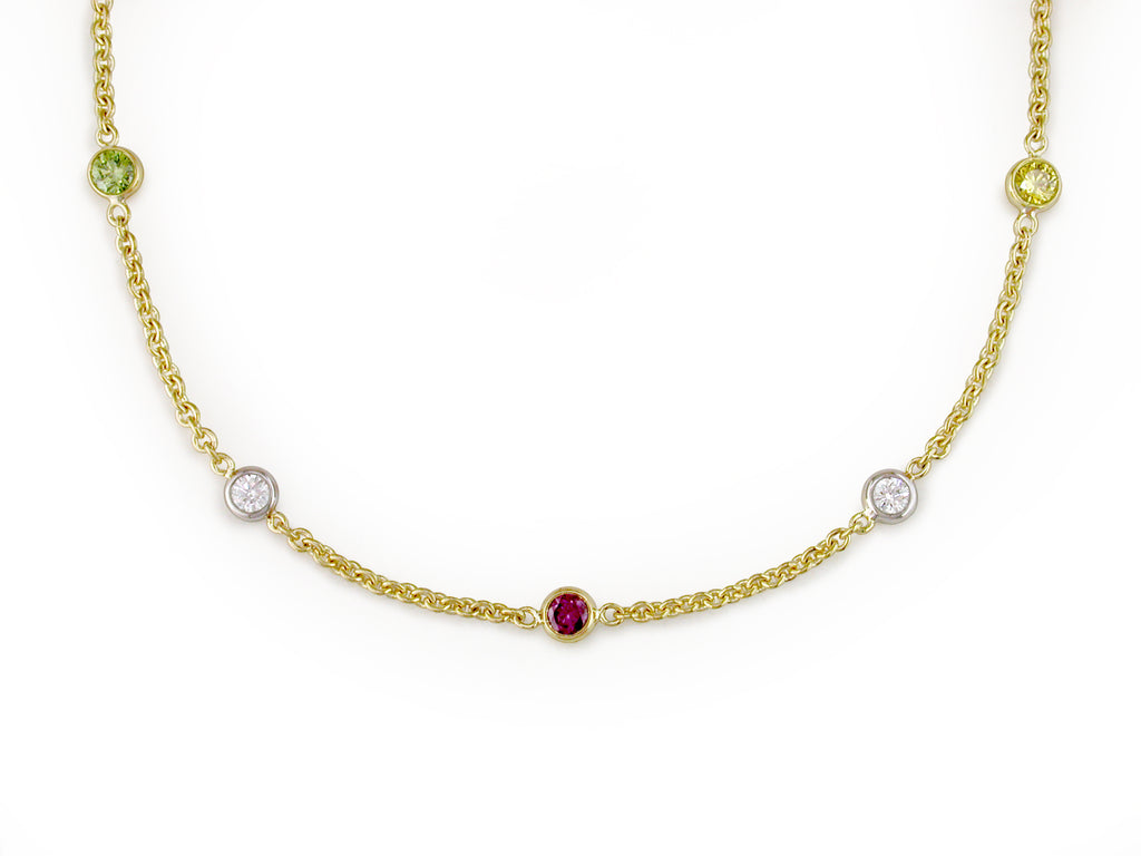 MULTICOLOR DIAMOND NECKLACE