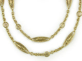 ANTIQUE FRENCH YELLOW GOLD CHAIN WITH MARQUISE SHAPE LINKS