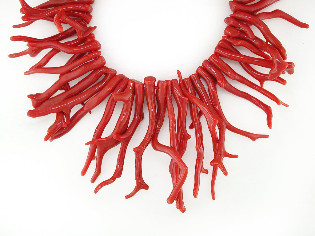 Vintage Branch Red Coral Necklace from Italy