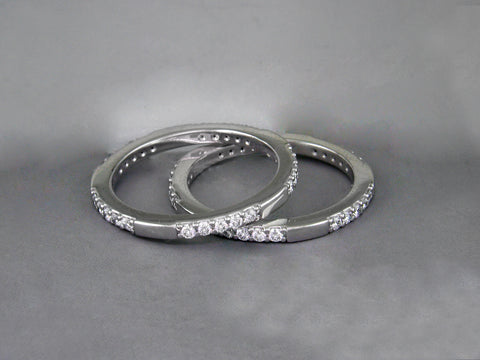 YELLOW GOLD RING WITH BURNISH SET DIAMONDS & DIAMOND ETERNITY RINGS