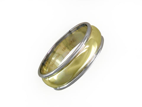 DOMED YELLOW GOLD & PLATINUM RING