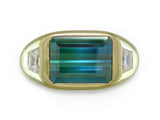 BLUE/GREEN TOURMALINE & DIAMOND RING