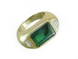 BLUE/GREEN TOURMALINE & DIAMOND RING