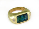 BLUE/GREEN TOURMALINE & DIAMOND RING