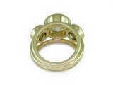 DIAMOND RING WITH MINT SAGE GREEN & ICE AQUA DIAMOND SIDE STONES