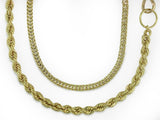 ROPE, FOXTAIL & ROUND LINK CHAIN NECKLACE
