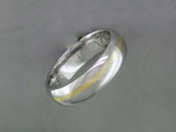 PLATINUM WEDDING BAND WITH YELLOW GOLD STRIPE
