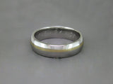 PLATINUM WEDDING BAND WITH YELLOW GOLD STRIPE