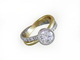 DIAMOND RING WITH CRISS CROSS BAND