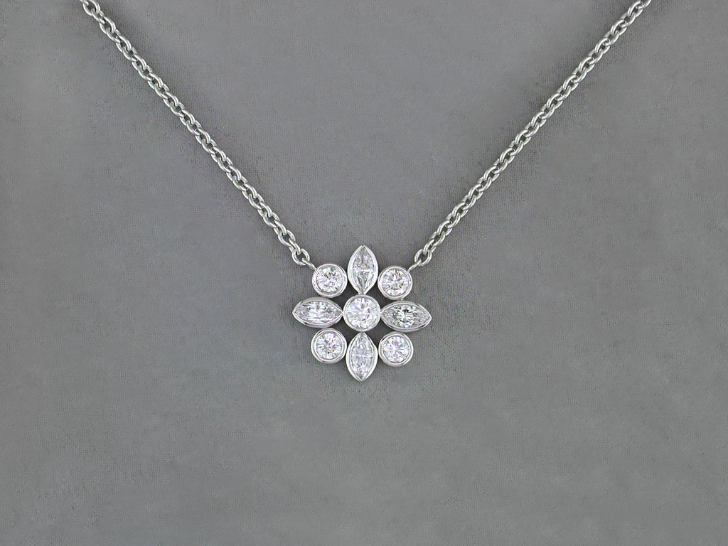 MULTI-SHAPE DIAMOND PENDANT NECKLACE