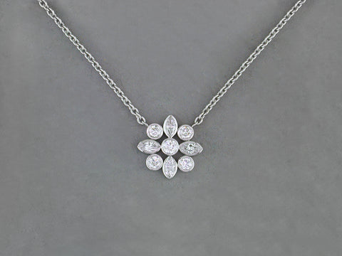 MULTI-SHAPE DIAMOND PENDANT NECKLACE