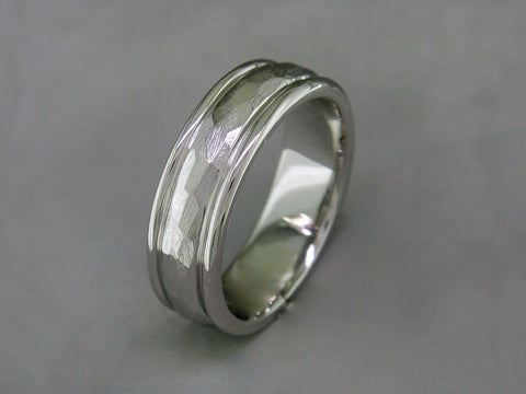 TEXTURED PLATINUM WEDDING RING