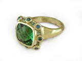 TOURMALINE & GREEN DIAMOND RING