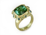 TOURMALINE & GREEN DIAMOND RING