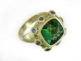 TOURMALINE & GREEN DIAMOND RING
