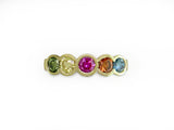 MULTICOLOR DIAMOND 5-STONE HALF-BEZEL RING