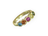 MULTICOLOR DIAMOND 5-STONE HALF-BEZEL RING