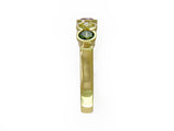 MULTICOLOR DIAMOND 5-STONE HALF-BEZEL RING