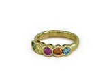 MULTICOLOR DIAMOND 5-STONE HALF-BEZEL RING