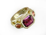 GARNET & ORANGE DIAMOND RING