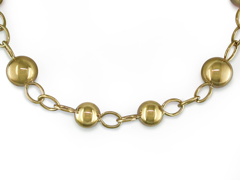 GOLD BEAD & CHAIN NECKLACE