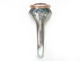 PINK SAPPHIRE & PAVE BLUE DIAMOND RING