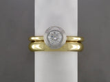 DIAMOND RING IN PLATINUM AND 14K YELLOW GOLD