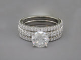 ROUND DIAMOND RING WITH PAVE BAND