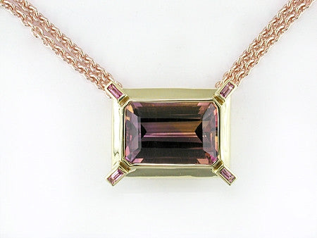 TWO TONE GOLD NECKACE WITH ENHANCER CLASP