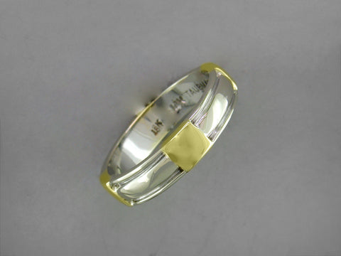 WHITE GOLD BAND WITH YELLOW GOLD BARS