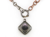 ANTIQUE SILVER & PINK GOLD CHAIN NECKLACE WITH PENDANT