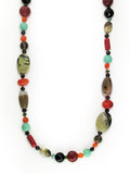 MULTI-SHAPE MULTISTONE NECKLACE WITH CORAL