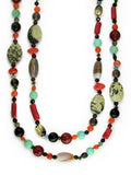 MULTI-SHAPE MULTISTONE NECKLACE WITH CORAL