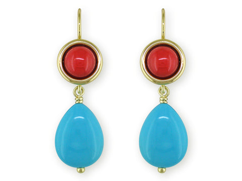 CORAL & TURQUOISE EARRINGS