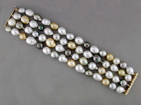 4 strand on sale pearl bracelet