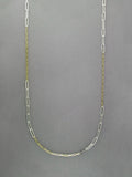 YELLOW GOLD & SILVER TRACE CHAIN NECKLACE