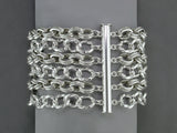 6-STRAND SILVER TWISTED LINK & CABLE CHAIN BRACELET